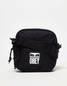 オベイ Obey small messenger bag in black ユニセックス