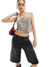 Pull&Bear bow front cami in leopard print レディース