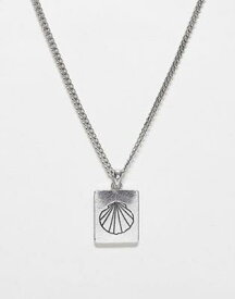 Reclaimed Vintage unisex doodle shell necklace in silver ユニセックス