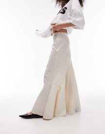 トップショップ Topshop tiered disjointed maxi skirt in ivory レディース