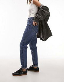 トップショップ Topshop Original Mom jeans in mid blue - MBLUE レディース