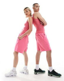 ウイークデイ Weekday Unisex jersey shorts in bright pink exclusive at ASOS ユニセックス