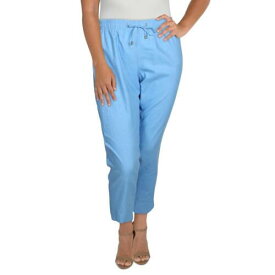 Cappagallo Womens Blue Stretch Knit Daytime Linen Pants 10 レディース