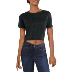 オルタナティブ Alternative Womens Black Crop Short Sleeves Tee T-Shirt Top L レディース