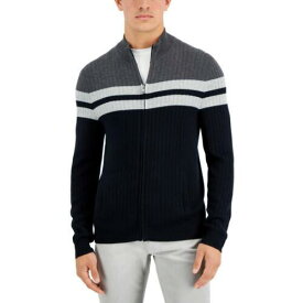 Alfani Mens Cotton Ribbed Cardigan Full Zip Sweater Shirt メンズ