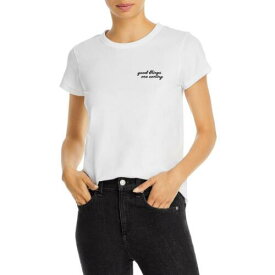 ラグアンドボーン Rag & Bone Womens White Embroidered Short Sleeve Tee T-Shirt Top XS レディース