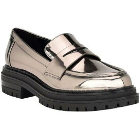 カルバンクライン Calvin Klein Womens Grant Patent Metallic Slip-On Loafers Shoes レディース