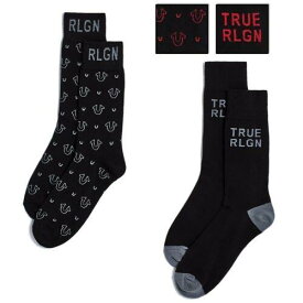 True Religion Men's True Logo U Socks For Shoe Size 6-12 (2 Pack) メンズ