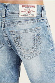True Religion Men's Skinny Relaxed Cross Stitch Logo Jeans in Desperado Ride メンズ