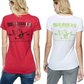 True Religion Women's Buddha Logo Deep V-Neck Tee T-Shirt レディース
