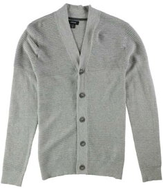 Alfani Mens Ribbed Cardigan Sweater Grey X-Large メンズ