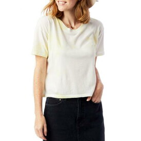 オルタナティブ Alternative Womens Yellow Cropped Tie-Dye Tee Pullover Top Shirt XS レディース