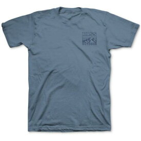 バス BASS OUTDOOR Mens Blue Cotton Graphic Crewneck T-Shirt S メンズ