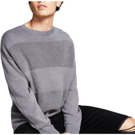 And Now This Mens Crewneck Mixed Media Knit Pullover Sweater メンズ