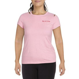 パム & ゲラ Pam & Gela Womens Pink Distressed Cotton Tee T-Shirt Top XS レディース