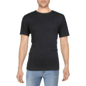 The Men's Store Mens Navy Linen Blend Soid Short-Sleeve T-Shirt S メンズ