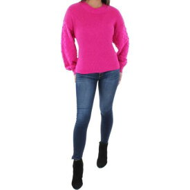 CeCe Womens Pink Ribbed Polka Dot Shirt Pullover Sweater Top M レディース
