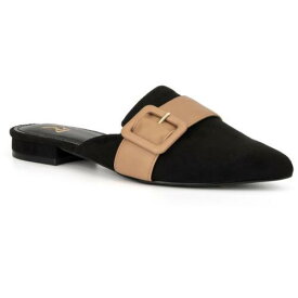 New York & Company Womens Black Flat Mules Shoes 11 Medium (B M) レディース