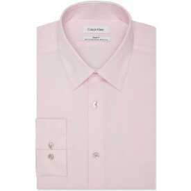 カルバンクライン Calvin Klein Mens Pink Long Sleeve Collared Dress Shirt 18 34/35 2XL メンズ