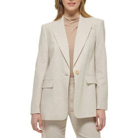カルバンクライン Calvin Klein Womens Beige Linen Blend One-Button Blazer Jacket 6 レディース