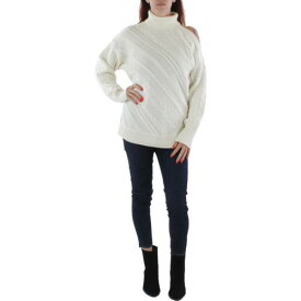BCBG マックスアズリア BCBGMAXAZRIA Women's Cable Knit Cold Shoulder Wool Blend Turtleneck Sweater レディース