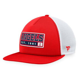 マジェスティック Men's Majestic Red/White Los Angeles Angels Foam Trucker Snapback Hat メンズ