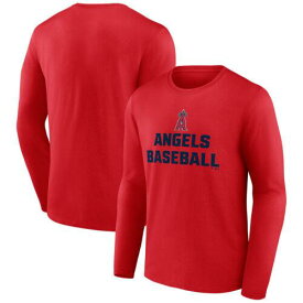 ファナティクス ブランド Men's Fanatics Branded Red Los Angeles Angels Let's Go Long Sleeve T-Shirt メンズ