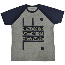 New Order - Movement - Grey & Navy Blue Raglan t-shirt メンズ
