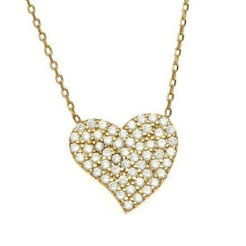 Classic Sterling Silver Gold Plated CZ Heart Necklace ユニセックス