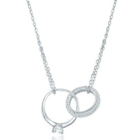 Classic Sterling Silver Engagement Ring and Micro Pave Band Necklace ユニセックス