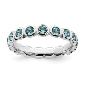 Sterling Silver Stackable Expressions March Swarovski Ring ユニセックス