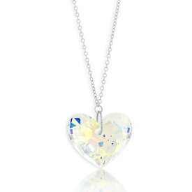 Classic Sterling Silver AB Swarovski Crystal Heart Necklace ユニセックス