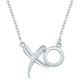 Classic Sterling Silver 0.03cttw Diamond XO Necklace ユニセックス