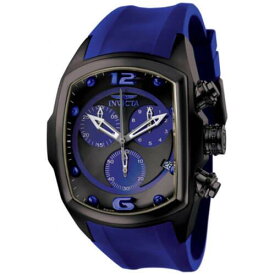 Invicta Men's Watch Lupah Chronograph Black and Royal Blue Dial Rubber 6729 メンズ