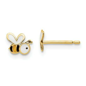 Jewelry Madi K Kid's Earrings 14k Yellow Gold Enamel Bumble Bee Post Button ユニセックス