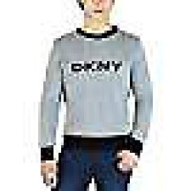 ディーケーエヌワイ DKNY Mens Logo Sweater Heather Grey M GRAY Size MEDIUM S/S メンズ