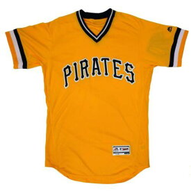 Majestic マジェスティック Mens MLB Pittsburgh Pirates Authentic On Field Flex Base Jersey - Retro Gold Alt メンズ