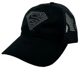 Superman DC Comics Men's Black Shadow Embroidered Logo Trucker Hat Cap メンズ