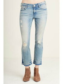 True Religion Women's Cora DIstressed Straight Leg Crop Jeans w/ Rips (Size 23) レディース