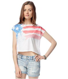 Aeropostale Womens American Flag Graphic T-Shirt レディース