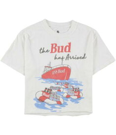 ジャンクフード Junk Food Womens USS Bud Cropped Graphic T-Shirt White Small レディース