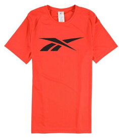 リーボック Reebok Mens Workout Ready Vector Logo Graphic T-Shirt Orange Large メンズ