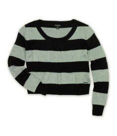 Ecko Unltd. Womens Metallic Stripe Open Neck Knit Sweater Black X-Small レディース