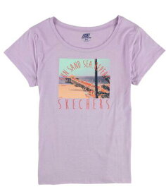 スケッチャーズ Skechers Womens Sun Sand Sea Repeat Graphic T-Shirt Purple XX-Large レディース