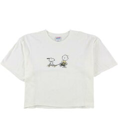 ジャンクフード Junk Food Womens Snoopy Skateboard Cropped Graphic T-Shirt White Small レディース