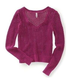 Aeropostale Womens Solid Cable V Neck Knit Sweater レディース