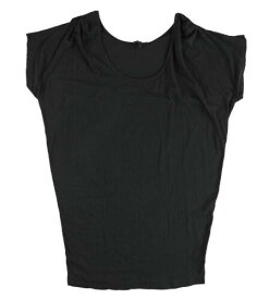 TRULY MADLY DEEPLY Womens Cap Sleeve Tunic Basic T-Shirt Black Large レディース