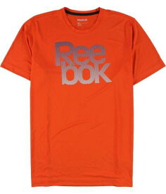 リーボック Reebok Mens Logo Graphic T-Shirt Orange X-Large メンズ