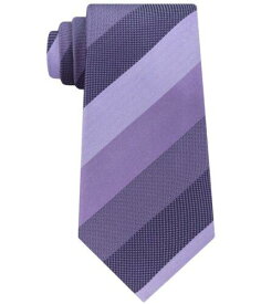 ケネスコール Kenneth Cole Mens Jupiter Stripe Silk Self-tied Necktie Purple One Size メンズ