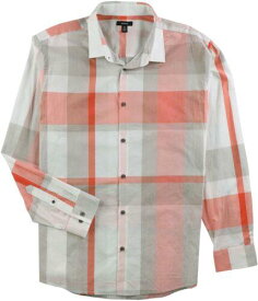 Alfani Mens Sorento Plaid Button Up Shirt メンズ